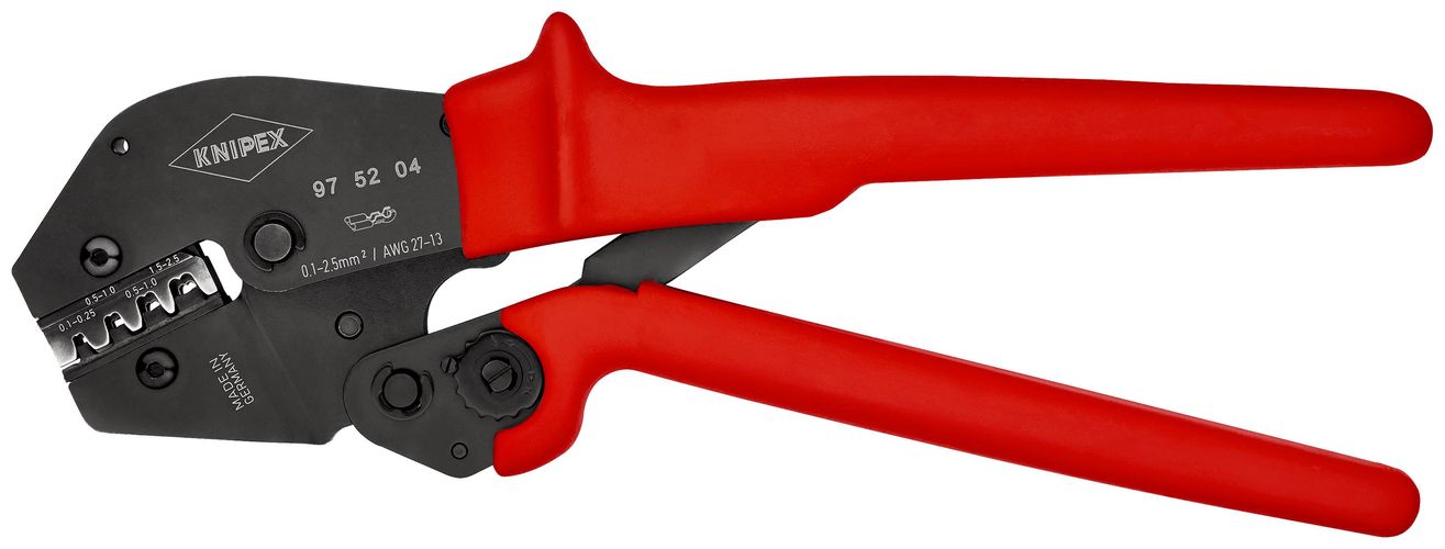 KNIPEX 97 52 04 Crimping Pliers for two-hand operation with non-slip plastic grips burnished 250 mm 97 52 04 4003773025450