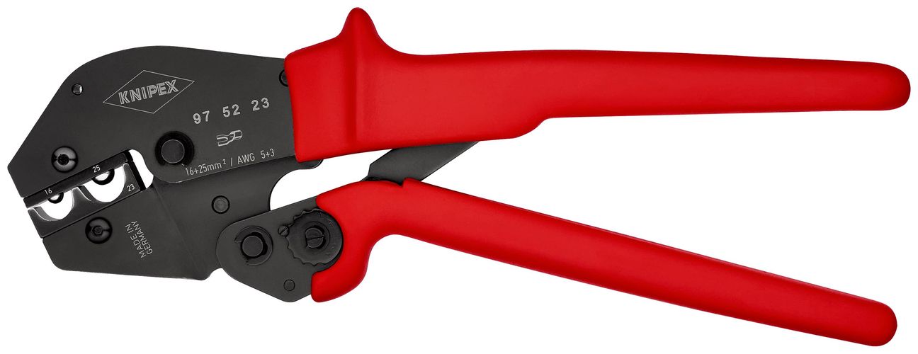 KNIPEX 97 52 23 Crimping Pliers for two-hand operation with non-slip plastic grips burnished 250 mm 97 52 23 4003773052159