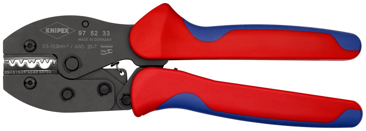 KNIPEX 97 52 33 SB PreciForce® Crimping Pliers with multi-component handles burnished 220 mm 97 52 33 SB 4003773052593
