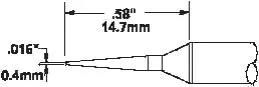 TIP, BEVEL, 60DEG, 0.4MM STTC-045