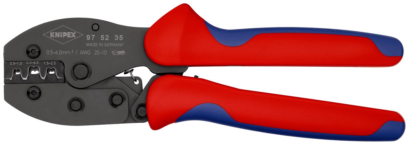 KNIPEX 97 52 35 PreciForce® Crimping Pliers with multi-component handles burnished 220 mm 97 52 35 4003773051886
