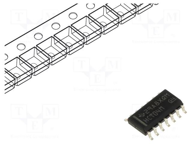 IC: digital; NOT; Ch: 6; SMD; SO14; 4.5÷5.5VDC; HCT TEXAS INSTRUMENTS CD74HCT04M96