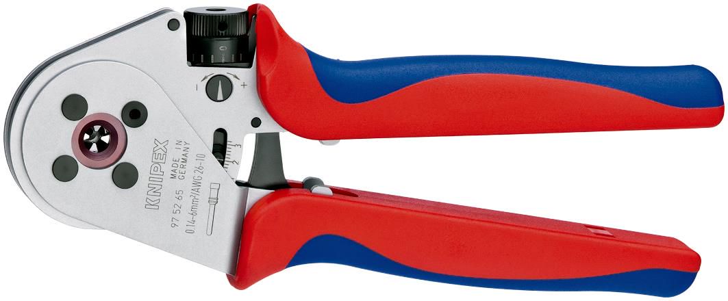 KNIPEX 97 52 65 A Four-Mandrel Crimping Pliers for turned contacts with multicomponent handles chrome-plated 250 mm 97 52 65 A 4003773071594