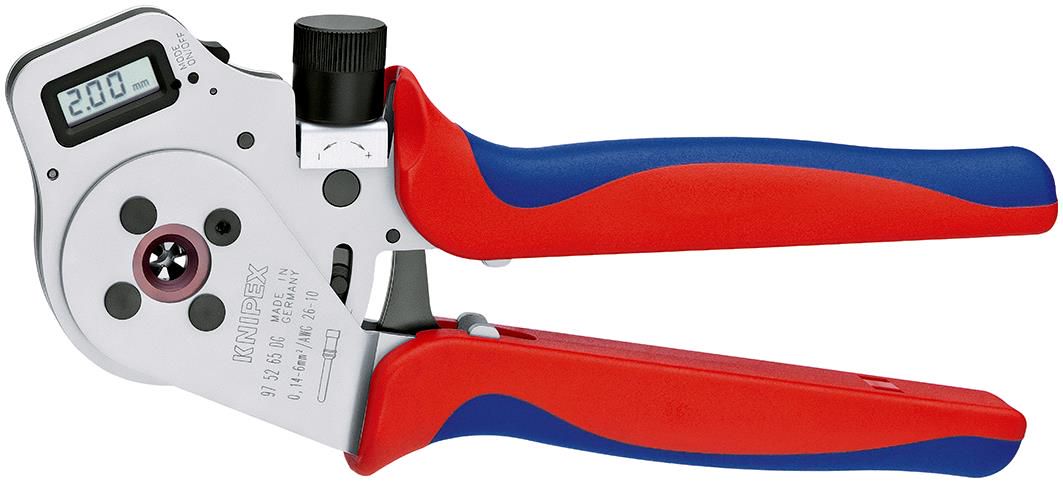 KNIPEX 97 52 65 DG A Four-Mandrel Crimping Pliers for turned contacts with multicomponent handles chrome-plated 250 mm 97 52 65 DG A 4003773071990