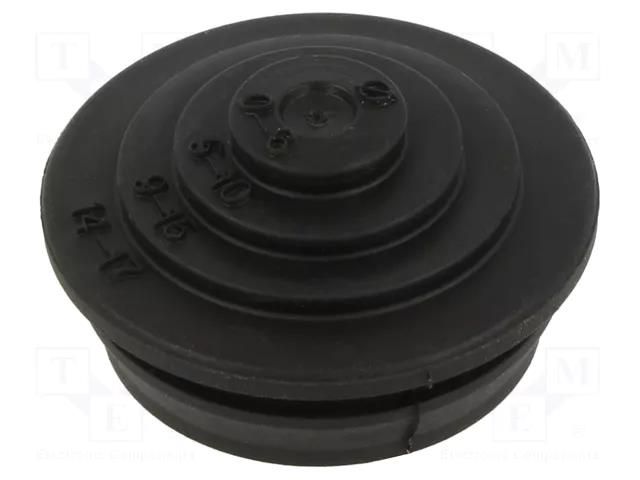 Grommet; elastomer thermoplastic TPE; black; Øcable: 0÷17mm; IP54 OBO BETTERMANN OBO-2012340