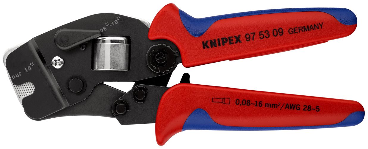 KNIPEX 97 53 09 SB Self-Adjusting Crimping Pliers for wire ferrules with front loading with multicomponent handles burnished 190 mm 97 53 09 SB 4003773044758