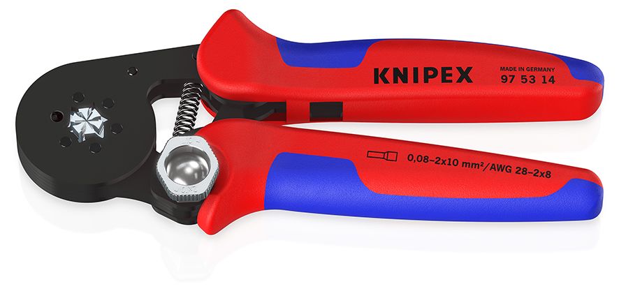 KNIPEX 97 53 14 SB Self-Adjusting Crimping Pliers for wire ferrules with lateral access with multi-component handles burnished 180 mm 97 53 14 SB 4003773048497