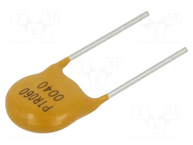 Fuse: PTC polymer; 400mA; Imax: 40A; THT; PTR060V; bag EATON/BUSSMANN PTR060V0040-BK