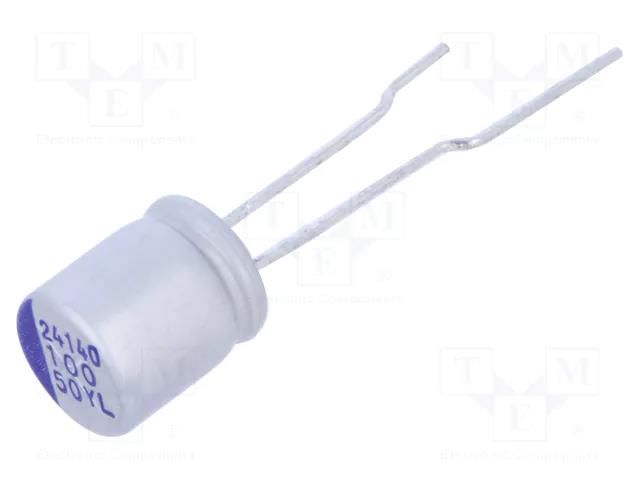 Capacitor: hybrid; THT; -55÷125°C; Body dim: Ø8x9.5mm; 100uF; 50VDC SAMWHA YL1H107M0809MPF