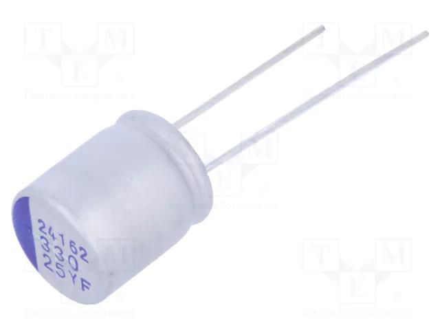 Capacitor: hybrid; THT; -55÷150°C; Body dim: Ø10x12mm; 330uF; 25VDC SAMWHA YF1E337M10012PA