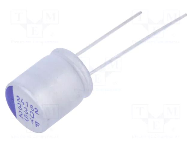Capacitor: hybrid; THT; -55÷150°C; Body dim: Ø10x12mm; 330uF; 25VDC SAMWHA YF1E337M10012PA