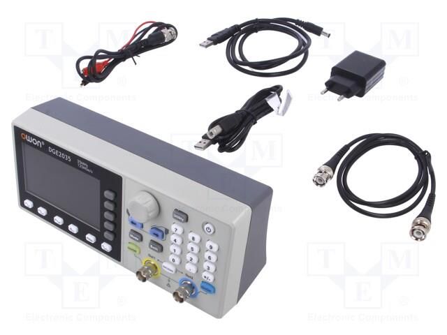 Generator: arbitrary, function; 35MHz; LCD TFT 3,6"; 480x272 OWON DGE2035