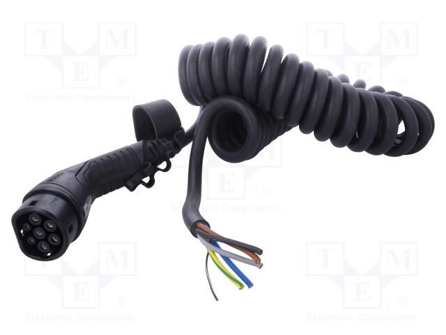 Cable: eMobility; 1x0.5mm2,5x6mm2; 480V; 26.6kW; IP44; 4m; 32A PHOENIX CONTACT 1056698