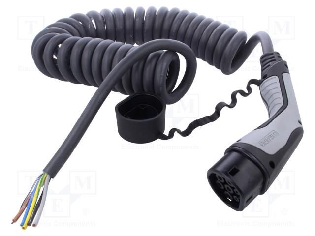 Cable: eMobility; 1x0.5mm2,5x6mm2; 480V; 26.6kW; IP44; 4m; 32A PHOENIX CONTACT 1627130