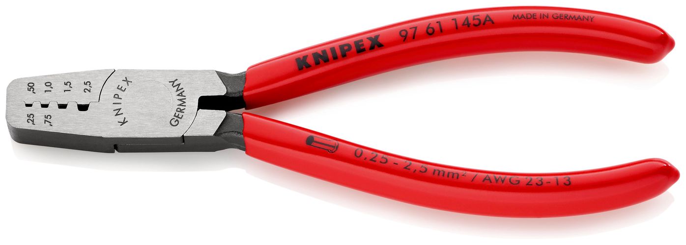 KNIPEX 97 61 145 A Crimping Pliers for wire ferrules plastic coated 145 mm 97 61 145 A 4003773035558