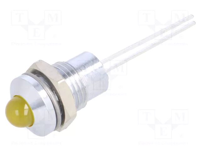 Indicator: LED; prominent; yellow; 2.1VDC; Ø8mm; IP40; 2pin; metal CML INNOVATIVE TECHNOLOGIES 19040002