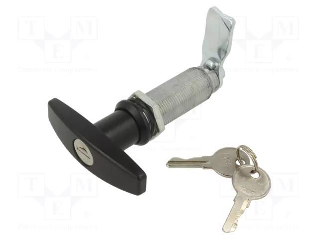 Lock; zinc and aluminium alloy; 63mm; black finish; Kit: key x2 RST ROZTOCZE 2.T60.002-63