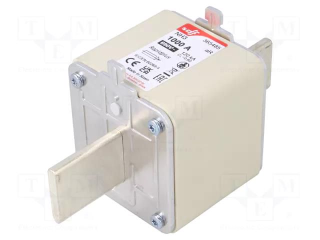 Fuse: fuse; 1kA; 690VAC; 550VDC; aR; NH3 DF ELECTRIC 365485