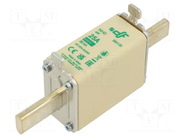 Fuse: fuse; 25A; 690VAC; aM; ceramic; NH0 DF ELECTRIC 384130
