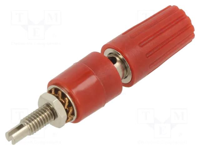 Connector: 4mm banana; socket; 35A; 30VAC; 60VDC; red; insulated STÄUBLI PK4-T-22