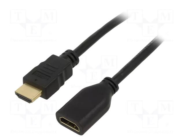 Cable; HDMI socket,HDMI plug; 1m; black; HDCP 2.2,HDMI 2.0 Goobay GOOBAY-61307