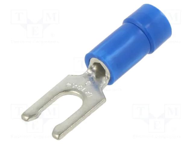 Tip: fork; Ø: 4mm; 1.5÷2.5mm2; crimped; for cable; insulated; tinned PANDUIT PV14-8LF-M