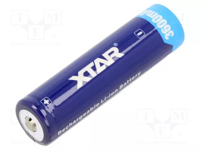 Re-battery: Li-Ion; 18650,MR18650; 3.6V; 3600mAh; Ø18.6x69.5mm XTAR ACCU-18650-360PCM