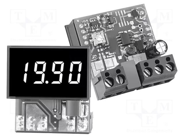 Ammeter; digital,mounting; 0÷19.99A; on panel; LED; 3,5 digit Murata Power Solutions DCA-20PC-6-DC4-BS