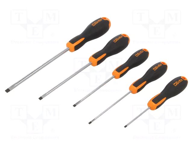 Kit: screwdrivers; slot; 5pcs. BETA 1204E/S5
