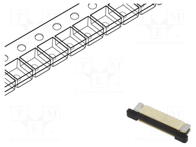 Connector: FFC/FPC; PIN: 10; F52R; bottom contacts,ZIF; SMT; 50V AMPHENOL AORORA F52R-1A7H1-11010