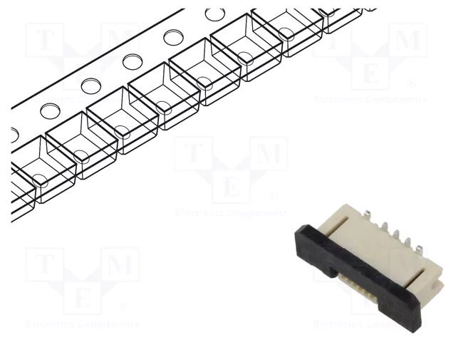 Connector: FFC/FPC; tinned; SMT; 0.5A; 30V; PIN: 6; Mat: LCP; vertical GCT FFC2A32-06-T