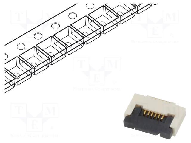 Connector: FFC/FPC; gold flash; SMT; 0.4A; 50V; PIN: 6; Mat: LCP; ZIF GCT FFC2B35-06-G