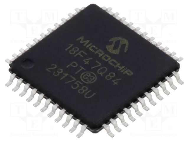 IC: PIC microcontroller; 64MHz; 1.8÷5.5VDC; SMD; TQFP44; PIC18 MICROCHIP TECHNOLOGY PIC18F47Q84-I/PT
