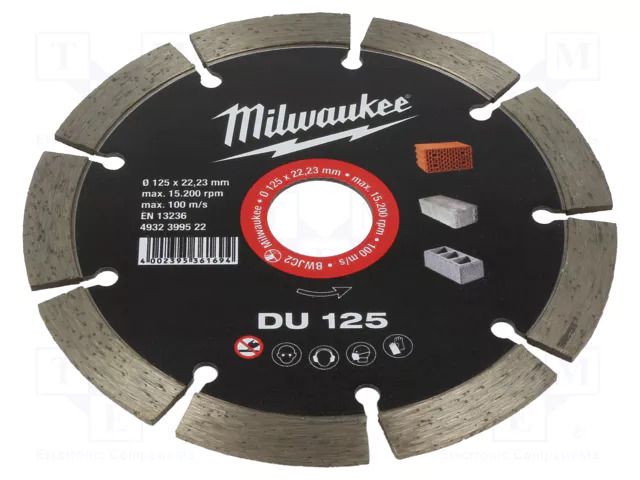Cutting diamond wheel; Ø: 125mm; Disc thick: 2.3mm; concrete Milwaukee MW-4932399522