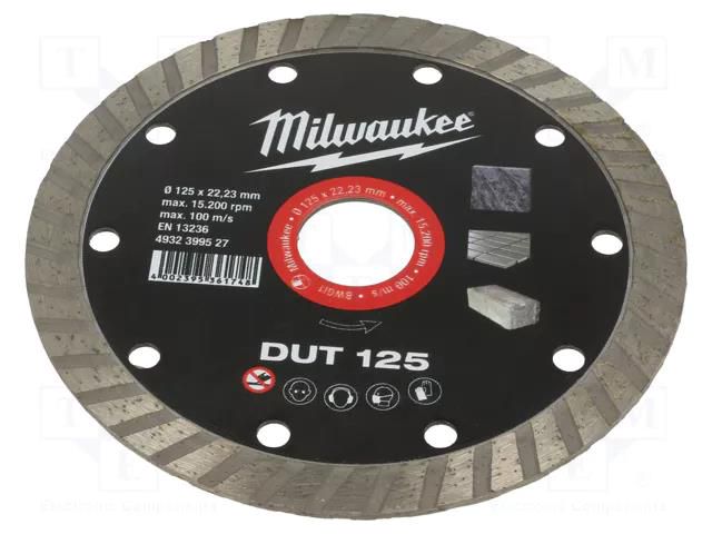 Cutting diamond wheel; Ø: 125mm; Øhole: 22.2mm Milwaukee MW-4932399527