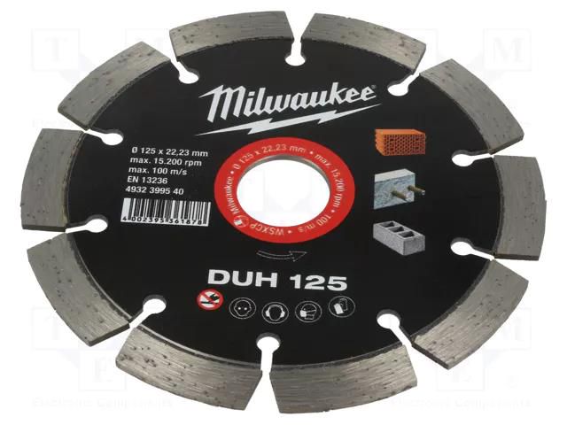 Cutting diamond wheel; Ø: 125mm; Øhole: 22.2mm Milwaukee MW-4932399540