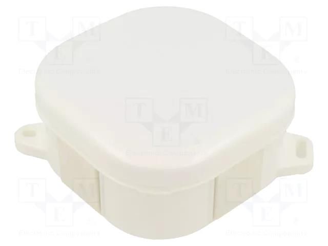 Enclosure: junction box; X: 92mm; Y: 92mm; Z: 44mm; IP54; white PAWBOL PW-A.0020B