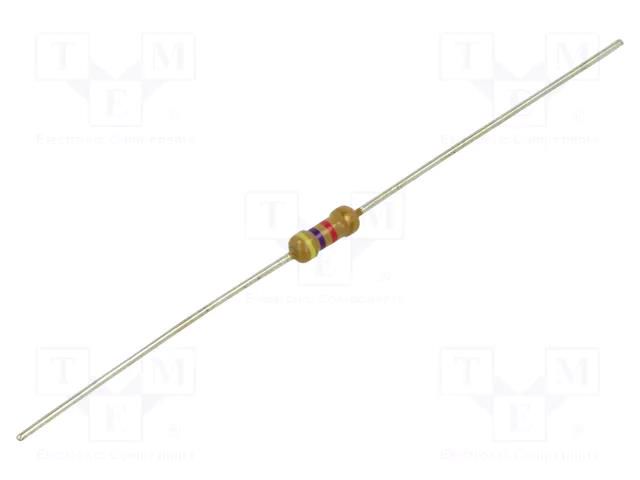Resistor: carbon film; 4.7kΩ; 250mW; ±5%; Ø2.4x6.3mm; axial YAGEO CFR-25JT-52-4K7