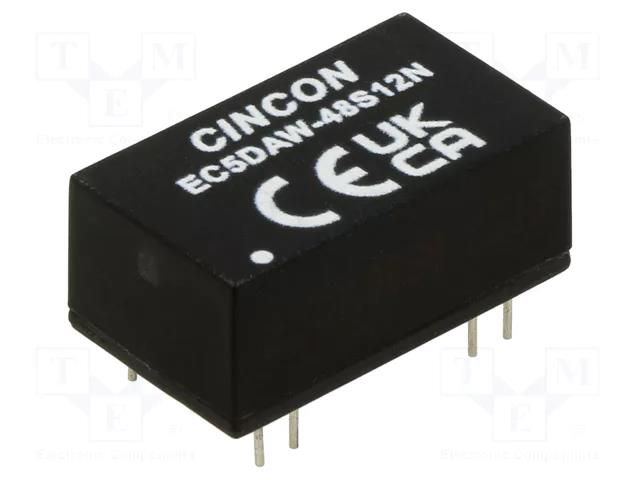 Converter: DC/DC; 10W; Uin: 18÷74VDC; Uout: 12VDC; Iout: 833mA; THT CINCON EC5DAW-48S12N