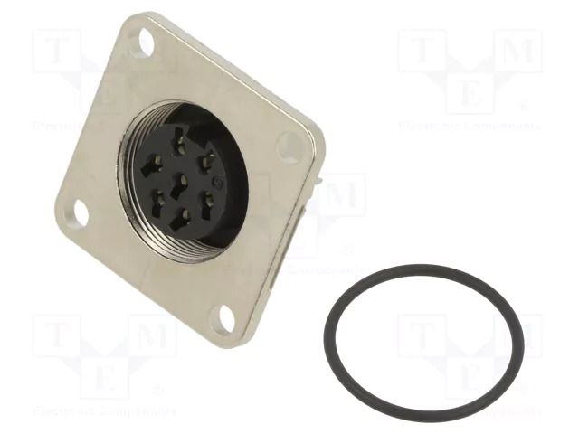 Connector: M16; socket; female; PIN: 7; 5A; 60V; soldering; straight BINDER 09-0128-300-07