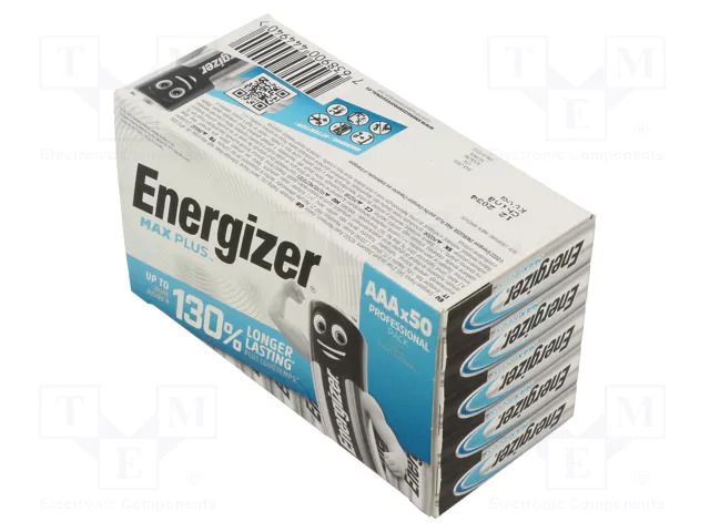 Battery: alkaline; AAA; 1.5V; non-rechargeable; 50pcs; MAX ENERGIZER BAT-LR03/EG-MAX-50