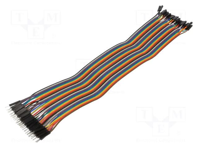 Connection cable; L: 300mm; male-male; PIN: 40; mix colours; WHADDA VELLEMAN VEL-WPA413