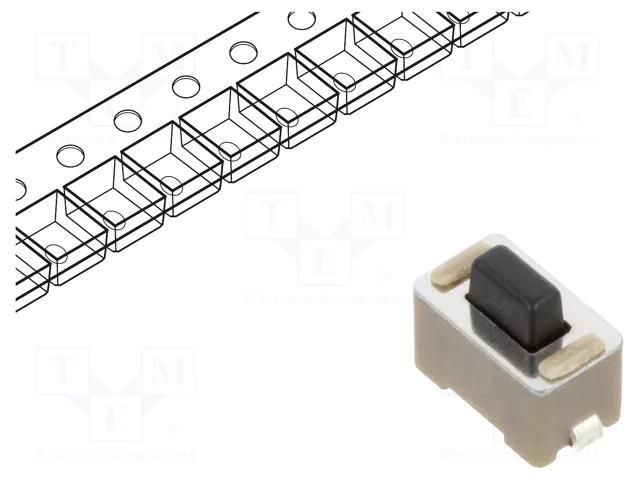 Microswitch TACT; SPST-NO; Pos: 2; 0.05A/24VDC; SMT; none; OFF-(ON) TE Connectivity 147873-1