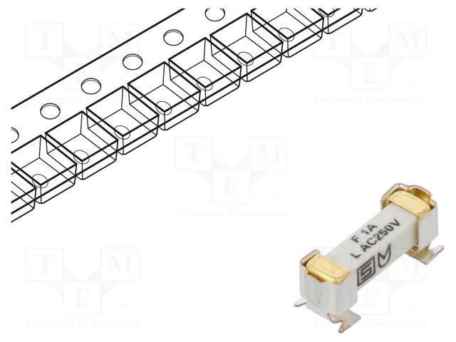Fuse: fuse; 1A; 250VAC; 125VDC; time-lag; ceramic; 4.2x11.1mm; SMD SCHURTER 3404.2466.11