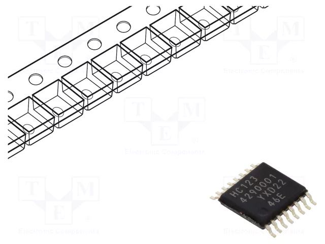 IC: digital; monostable,multivibrator; Ch: 2; CMOS; 2÷6VDC; SMD NEXPERIA 74HC123PW.118