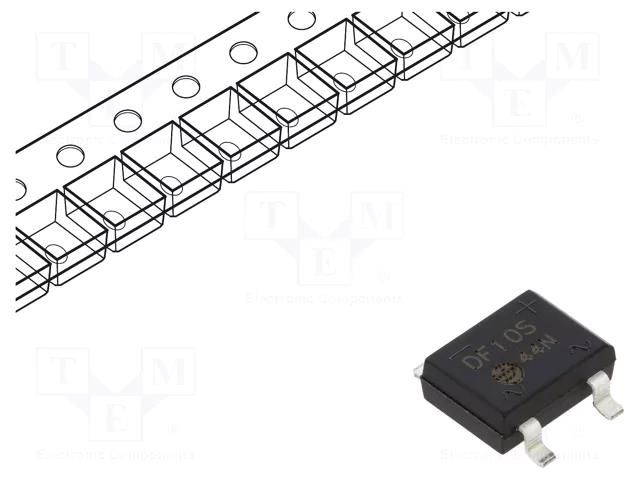 Bridge rectifier: single-phase; Urmax: 1kV; If: 1A; Ifsm: 50A; DFS FAGOR DF10STR