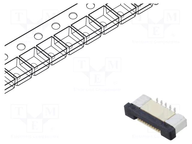 Connector: FFC/FPC; tinned; SMT; 500mA; 50V; PIN: 10; 500um; vertical CONNFLY DS1020-08-10VBT12