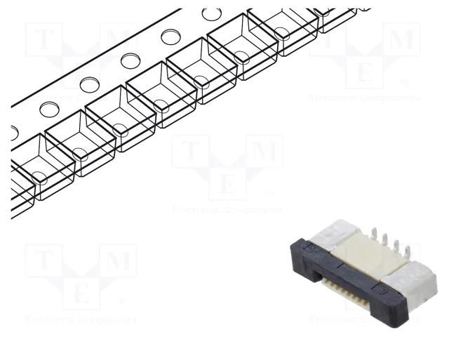 Connector: FFC/FPC; tinned; SMT; 500mA; 50V; PIN: 8; Contacts: copper CONNFLY DS1020-08-8VBT12-R