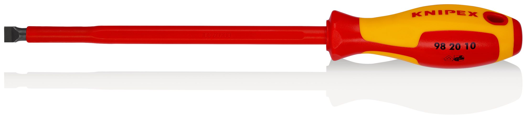 KNIPEX 98 20 10 Screwdrivers for slotted screws insulating multi-component handle, VDE-tested burnished 320 mm 98 20 10 4003773026396