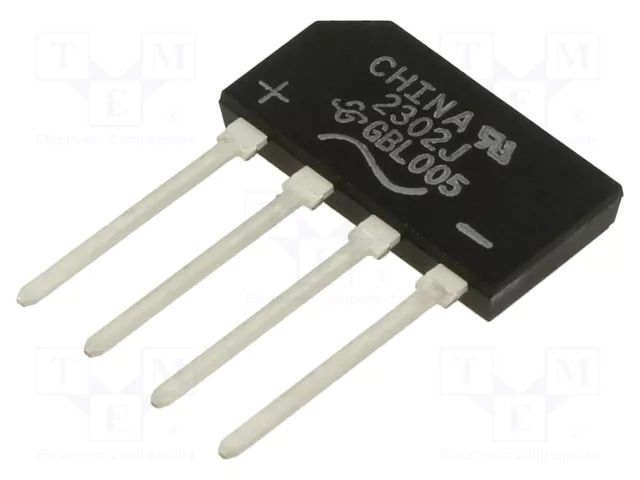 Bridge rectifier: single-phase; Urmax: 50V; If: 4A; Ifsm: 150A; flat VISHAY GBL005-E3/45